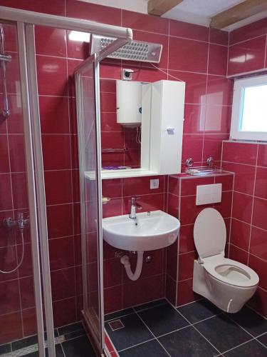 Ένα μπάνιο στο Apartmani Kamini RAVNA PLANINA