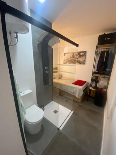 a bathroom with a toilet in a room at Apartamento cama 105 ONTUR in Murcia