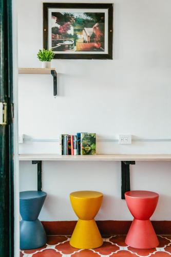 Die Bibliothek in der Pension