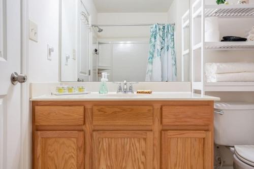 a bathroom with a sink and a toilet at Spacious and Modern Townhome minutes from UDel in Newark