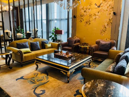 Χώρος καθιστικού στο Maanshan Wanda Realm Hotel