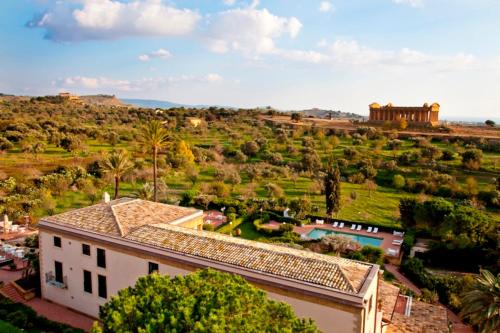 an aerial view of a house in a field at Villa Athena Resort in Agrigento