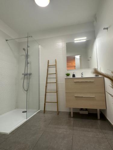 Ένα μπάνιο στο Bel Appartement au calme avec parking