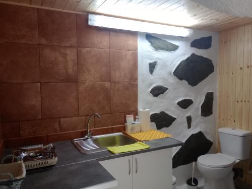 y baño con lavabo y aseo. en Loft Estudio Habitación independiente, en Icod de los Vinos