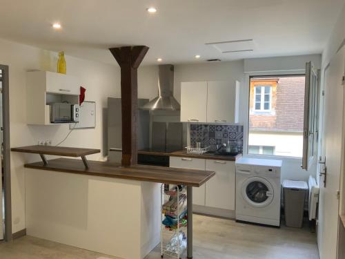 Il comprend une cuisine équipée d'un lave-linge et d'un sèche-linge. dans l'établissement HOTEL DIEU, à Bourges