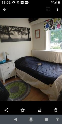 a bedroom with two beds and a window at Nardo-Trondheim in Trondheim