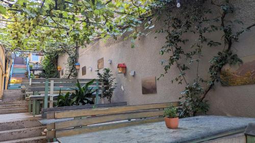 Un jardín fuera de Guesthouse Kartli