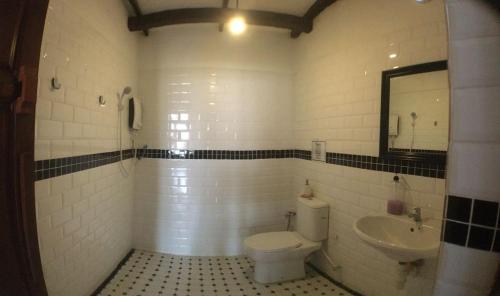 a bathroom with a toilet and a sink at New Great Shanghai Female Hostel in George Town