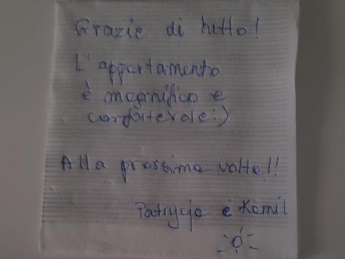 a piece of paper with handwriting on it at Dimora Isonzo in Siracusa