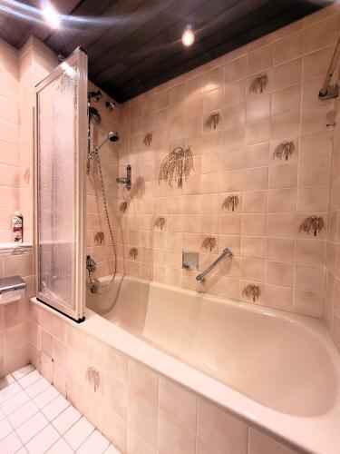 a bathroom with a bath tub and a shower at Winterberg Appartement 21077 in Winterberg