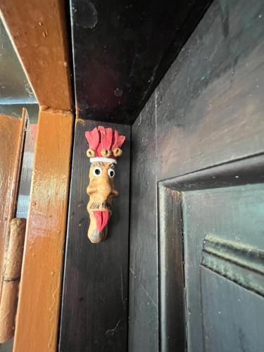 a door knocker of a reindeer head on a door at Casa Morello in Zambrone