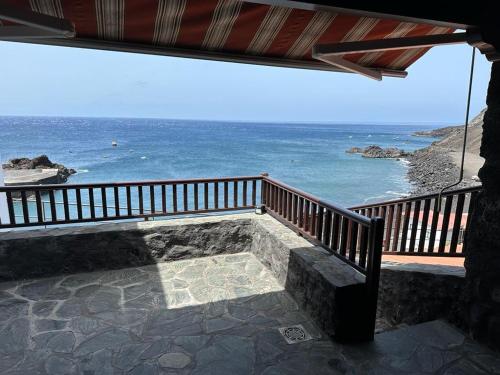 a balcony with a view of the ocean at Casa Jesus in Fuencaliente de la Palma