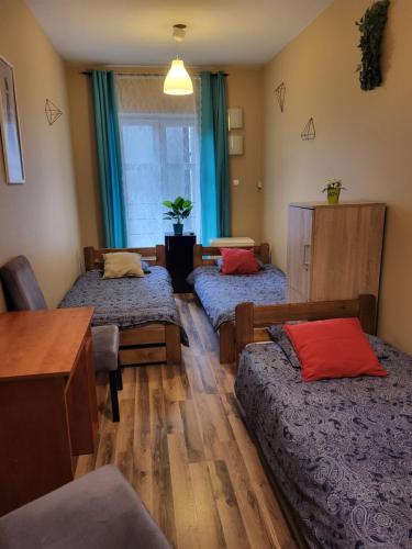 Ένα ή περισσότερα κρεβάτια σε δωμάτιο στο Hostel Gliwice Centrum PARKING