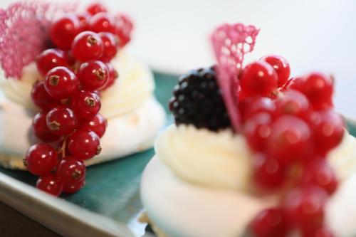a group of desserts with berries on a plate at Baia Bursa Hotel in Bursa