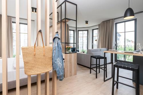 Χώρος καθιστικού στο Gustav Appartements