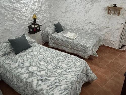 Habitación con 2 camas individuales y termottermott en Casa/Cueva el Cigarrillo, en Pegalajar