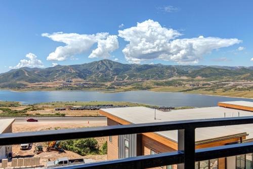 a view of a lake from the balcony of a building at On Top of the Mountains - Unit A in Keetley