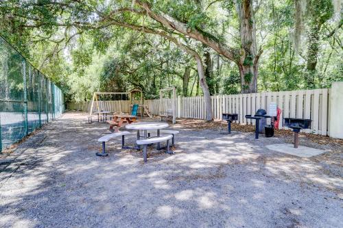 a park with a picnic table and a playground at Spa on Port Royal Sound 1221 in Hilton Head Island