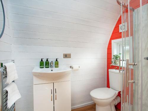 een badkamer met een toilet en een wastafel bij Rackenford- Uk40033 in East Anstey