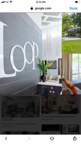 a collage of photos of a living room with the oop logo at Condo for rent -The Loop Residences-relaxing , unique and satisfying in Cagayan de Oro