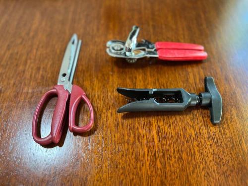 a pair of scissors sitting on top of a table at FOREST HOUSE NIKKO in Nikko