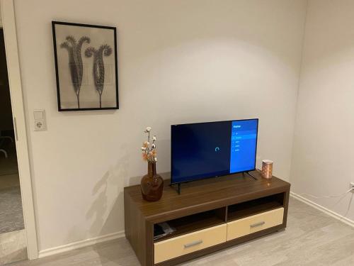 TV a/nebo společenská místnost v ubytování Gemütliche Wohnung zum Wohlfühlen