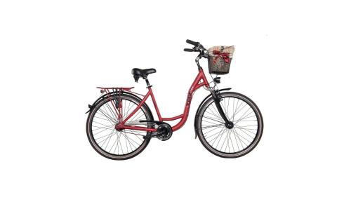 a red bike is hanging on a wall at Casa Fronte Mare in Marina di Mancaversa