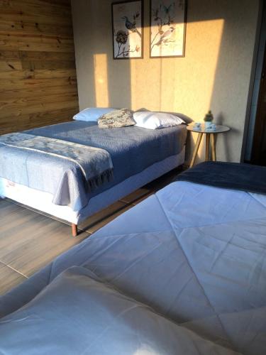 a bedroom with two beds in a room at Recanto dos Pássaros in Alto Caparao