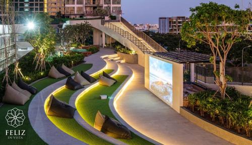 an architectural rendering of a pathway in a city at night at Feliz en Vista New Duplex 2br Highclass in Ho Chi Minh City