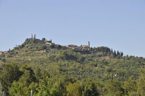 a house on top of a hill with trees at Podere Del Griccia in Civitella in Val di Chiana