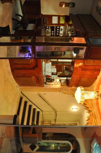 an overhead view of a living room and a kitchen at Hotel Annakhil in Nador