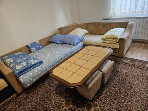 un sofá y una mesa en la sala de estar en Sarajevo Samanta apartment, en Sarajevo