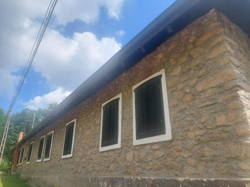 a row of windows on the side of a building at Casa de Piatra in Socolari