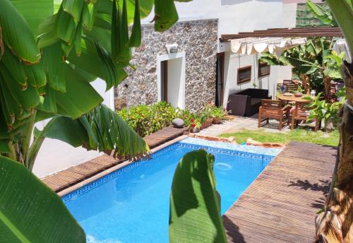 Villa Canaria piscina jacuzzi jardín