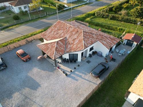 an overhead view of a house with a roof at Marrocqjp in Magescq