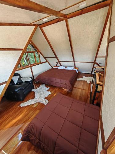 an overhead view of a room in a tent at Casa al lado del Bosque in Oxapampa