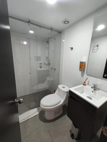 Koupelna v ubytování Hotel salitre star