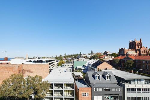 an aerial view of a city with buildings at The Loft in Newcastle