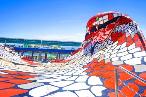 a mural on the side of a stadium at Neverland City Hurghada - Pickalbatros in Hurghada