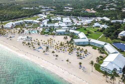 an aerial view of a resort on the beach at Viva Fortuna Beach by Wyndham, A Trademark All Inclusive in Freeport