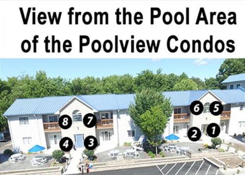 a view from the pool area of the poolview condominiums at Put-in-Bay Poolview Condo #4 in Put-in-Bay