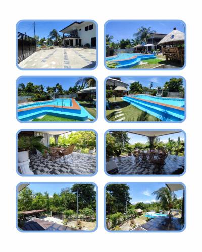 a collage of photos of a swimming pool at WCW Auberge in Saavedra