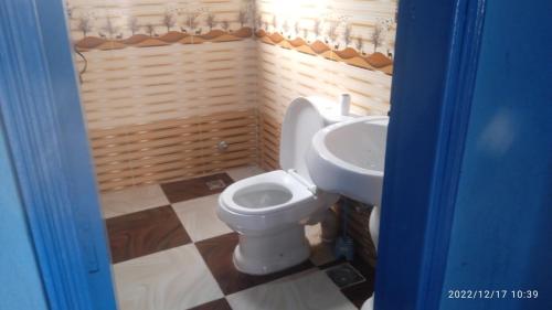 a bathroom with a toilet and a sink at Al Salam Camp in Luxor