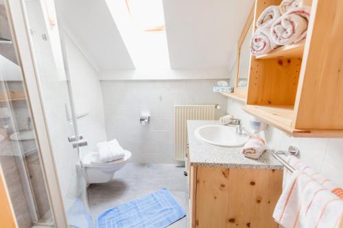 a bathroom with a sink and a toilet at Gutzingerhof in Bad Kleinkirchheim