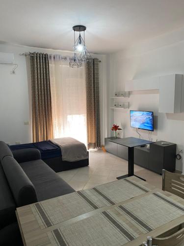 TV a/nebo společenská místnost v ubytování Apartment Vlora
