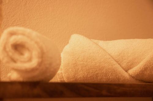 a roll of toilet paper sitting next to a wall at Hotelito El Cuyo in El Cuyo