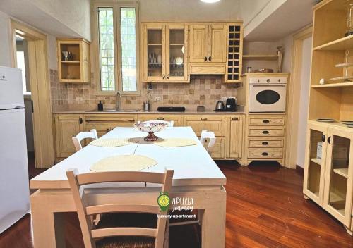 a kitchen with a table and chairs in it at Apulia Journey - Manzoni 11 in Bari