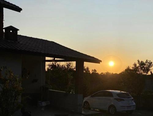 Solopgangen eller solnedgangen set fra feriehuset