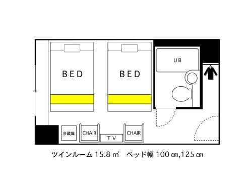 Půdorys ubytování Hotel Areaone Okayama - Vacation STAY 32495v