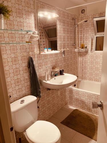 a bathroom with a toilet and a sink at Ferienwohnung in Vélez-Málaga, Málaga in Málaga